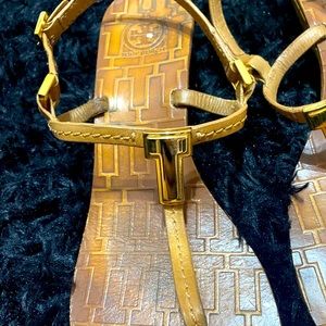 Tory Burch Nude Wedge Sandals Size 8